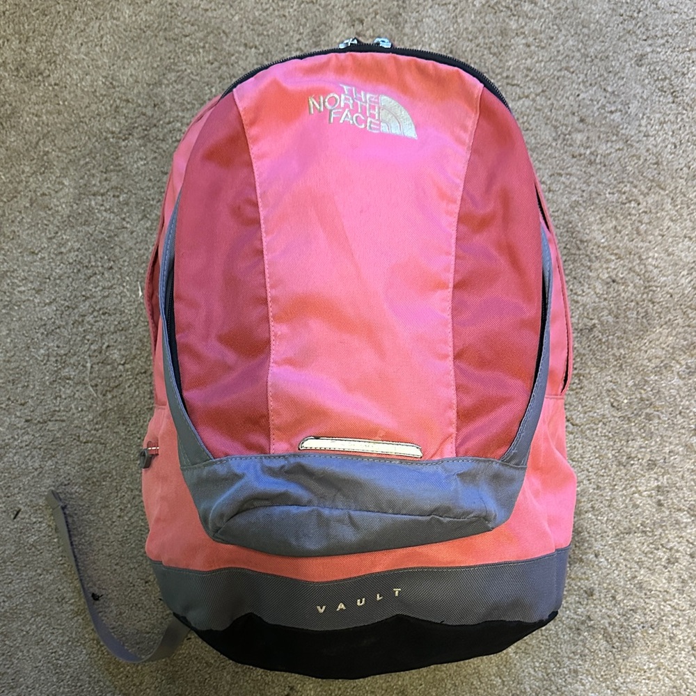 The North Face Unisex Vault Backpack School Travel Pink Gray One Size Bag